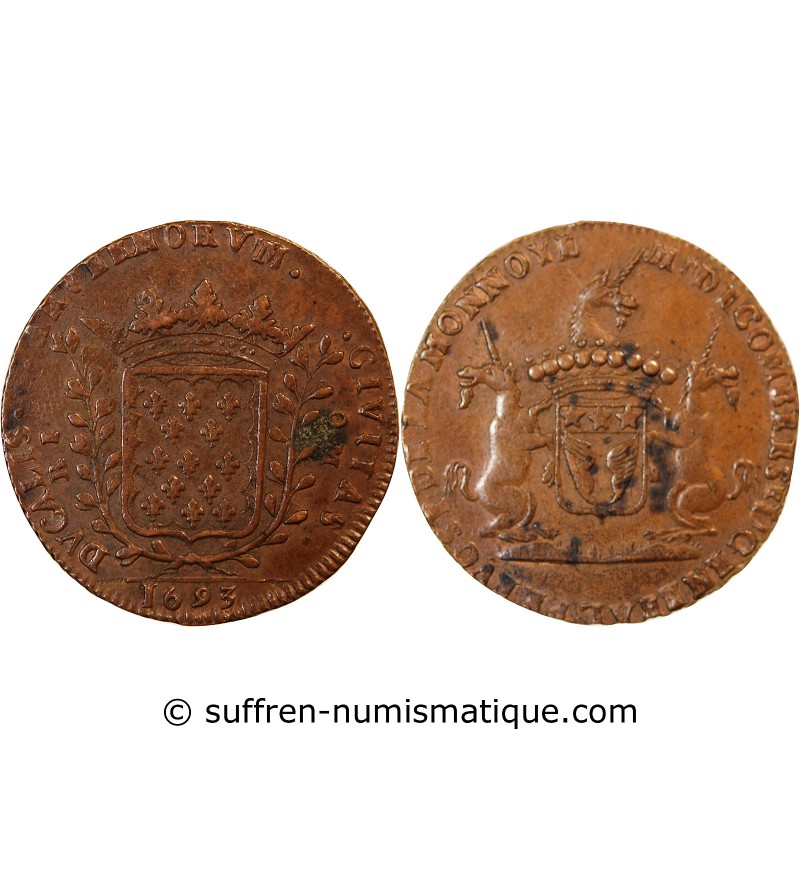 AUVERGNE, Prévôt de la monnaie de Riom – JETON cuivre 1693