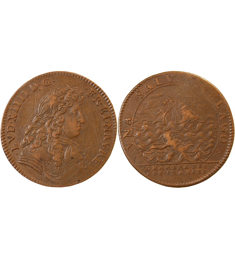 CHAMBRE DES ASSURANCES, Louis XIV – JETON cuivre