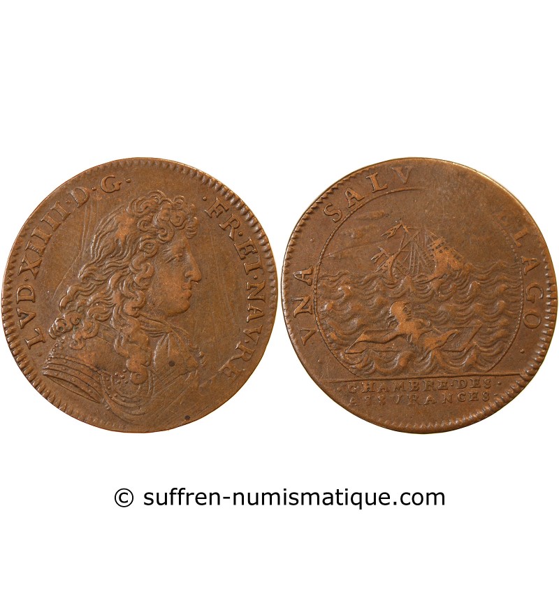 CHAMBRE DES ASSURANCES, Louis XIV – JETON cuivre