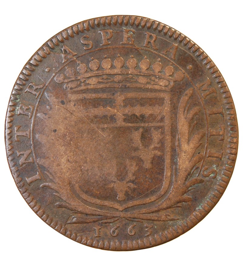 MAIRE DE NANTES, Louis Macé – JETON cuivre 1663