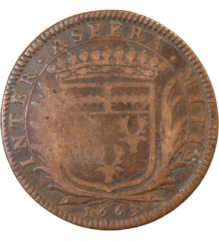 MAIRE DE NANTES, Louis Macé – JETON cuivre 1663