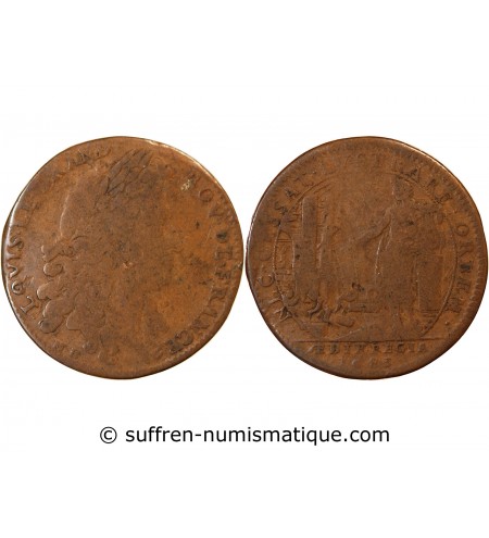 BÂTIMENTS DU ROI – JETON cuivre 1683