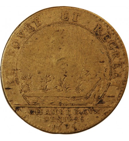 CHAMBRE AUX DENIERS – JETON laiton 1674