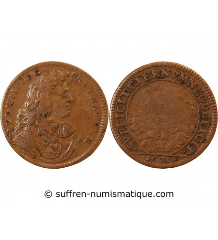 LOUIS XIV – JETON cuivre 1673