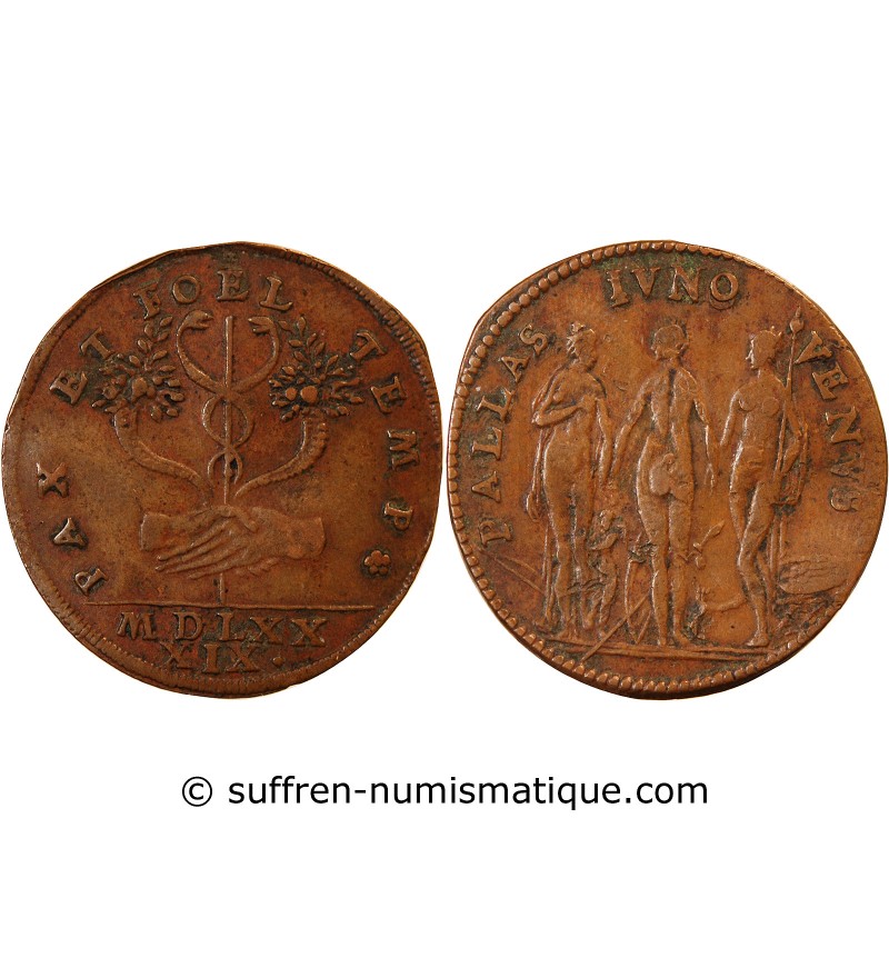 DUCHE DE LORRAINE, Charles III le Grand – JETON cuivre 1589