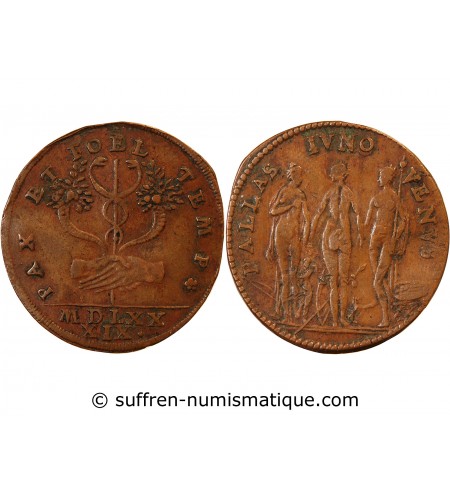 DUCHE DE LORRAINE, Charles III le Grand – JETON cuivre 1589