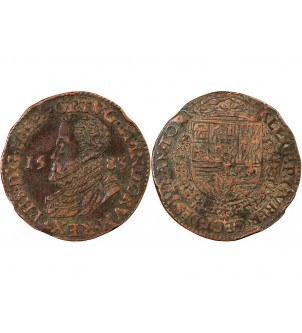PAYS-BAS MERIDIONAUX, Bureau des finances de Tournai – JETON cuivre 1583 2