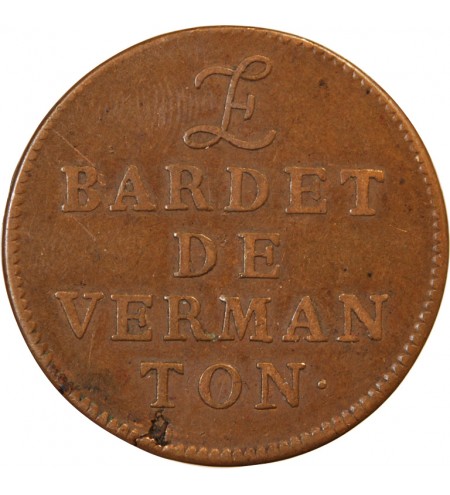 CHAMBRES AUX DENIERS, Bardet de Vermanton – JETON cuivre 1711