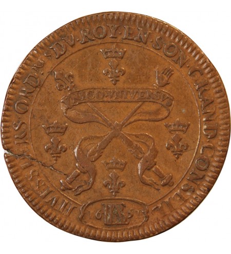 CORPORATIONS, Huissiers du Grand Conseil – JETON cuivre 1651