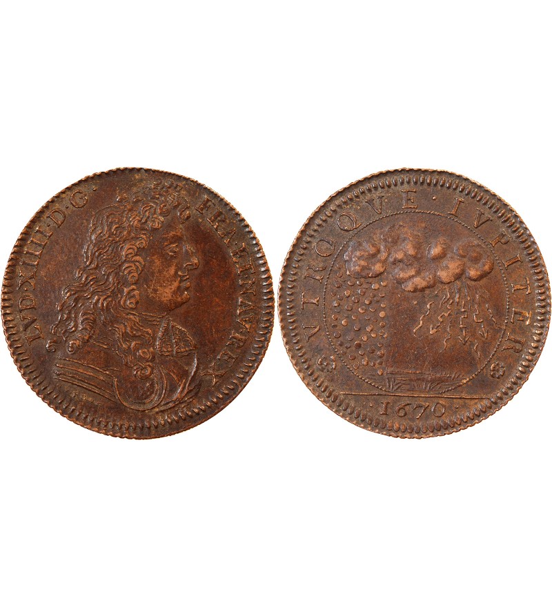 LOUIS XIV, Cour des monnaies – JETON cuivre 1670