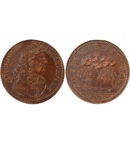 LOUIS XIV, Cour des monnaies – JETON cuivre 1670