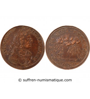 LOUIS XIV, Cour des monnaies – JETON cuivre 1670