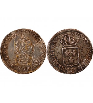 LOUIS XV - 1/3 ECU DE FRANCE ARGENT NANTES 2