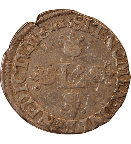 LOUIS XIII - 1/2 ECU ou 30 SOLS ARGENT 1642 A PARIS﻿