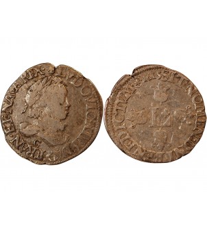 LOUIS XIII - 1/2 ECU ou 30 SOLS ARGENT 1642 A PARIS﻿ 2