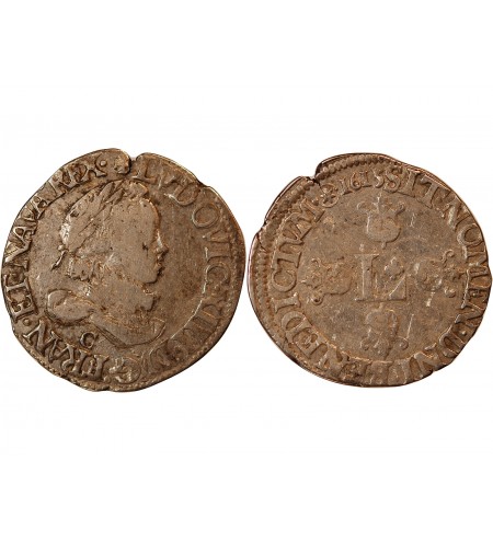 LOUIS XIII - 1/2 ECU ou 30 SOLS ARGENT 1642 A PARIS﻿