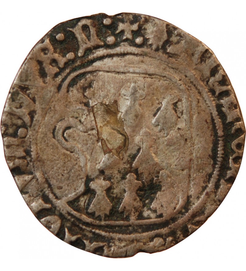 DUCHE DE BRETAGNE, FRANCOIS II - BLANC A LA TARGE 1458 / 1488 NANTES