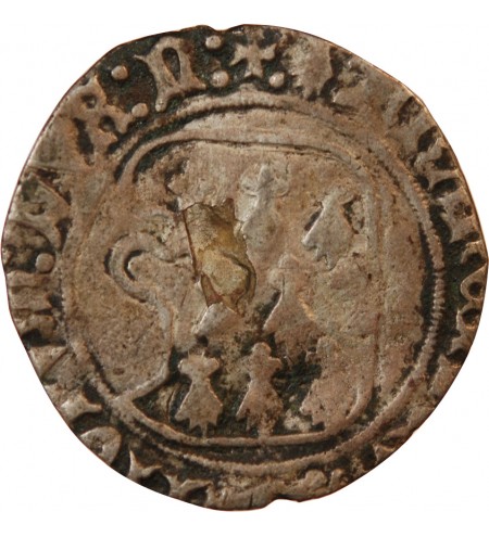 DUCHE DE BRETAGNE, FRANCOIS II - BLANC A LA TARGE 1458 / 1488 NANTES