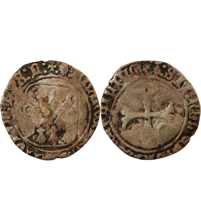 DUCHE DE BRETAGNE, FRANCOIS II - BLANC A LA TARGE 1458 / 1488 NANTES