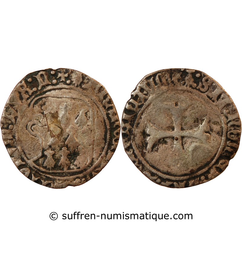 DUCHE DE BRETAGNE, FRANCOIS II - BLANC A LA TARGE 1458 / 1488 NANTES