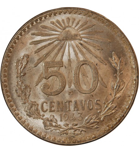 MEXIQUE - 50 CENTAVOS ARGENT 1943