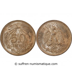 MEXIQUE - 50 CENTAVOS ARGENT 1943