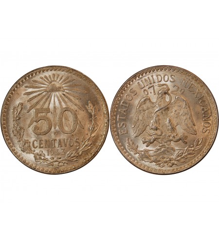 MEXIQUE - 50 CENTAVOS ARGENT 1943