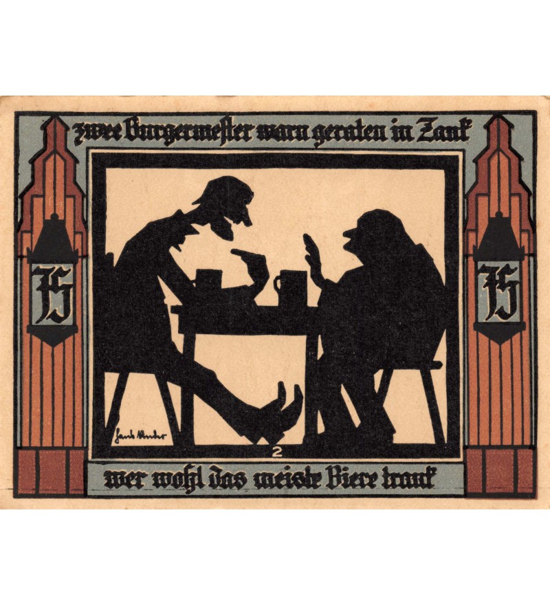 ALLEMAGNE, GLAUCHAU - 75 PFENNIG 1921