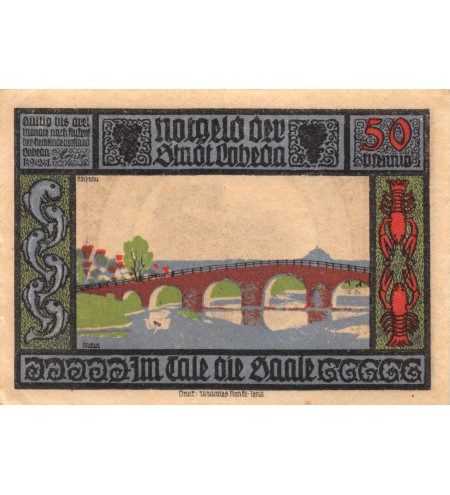 ALLEMAGNE, LOBEDA - 50 PFENNIG 1921