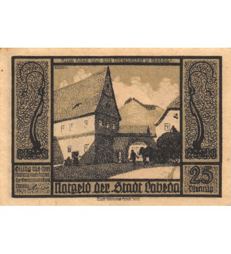 ALLEMAGNE, LOBEDA - 25PFENNIG 1921