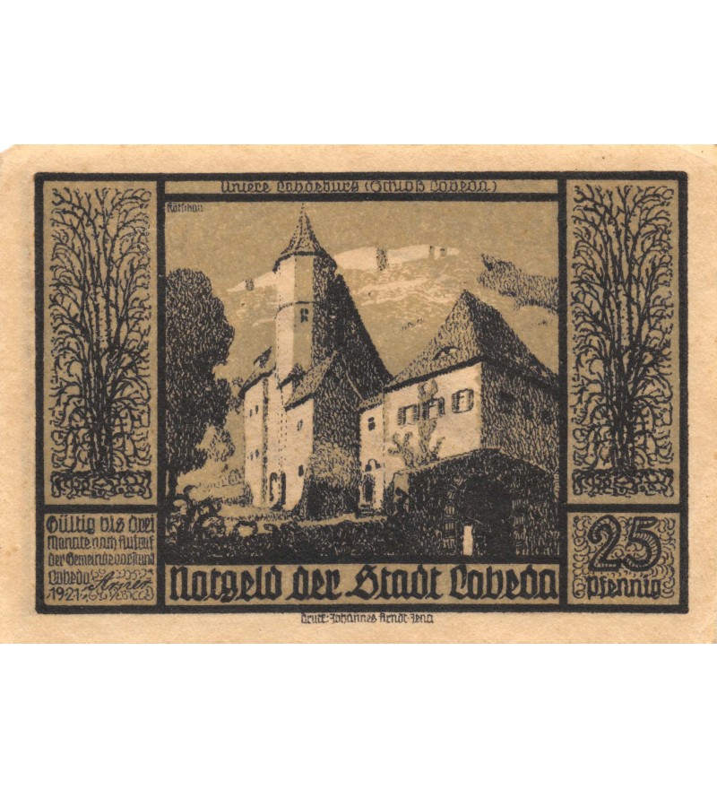 ALLEMAGNE, LOBEDA - 25 PFENNIG 1921