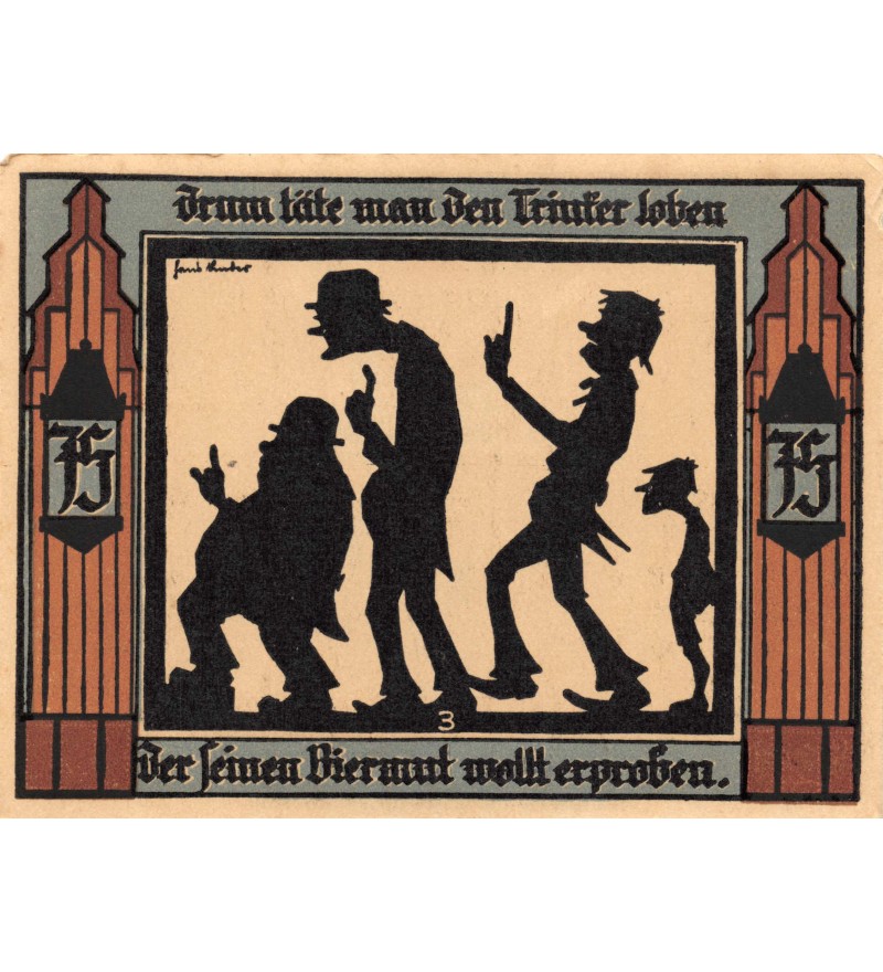 ALLEMAGNE, GLAUCHAU - 75 PFENNIG 1921