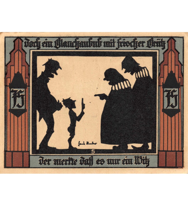 ALLEMAGNE, GLAUCHAU - 75 PFENNIG 1921