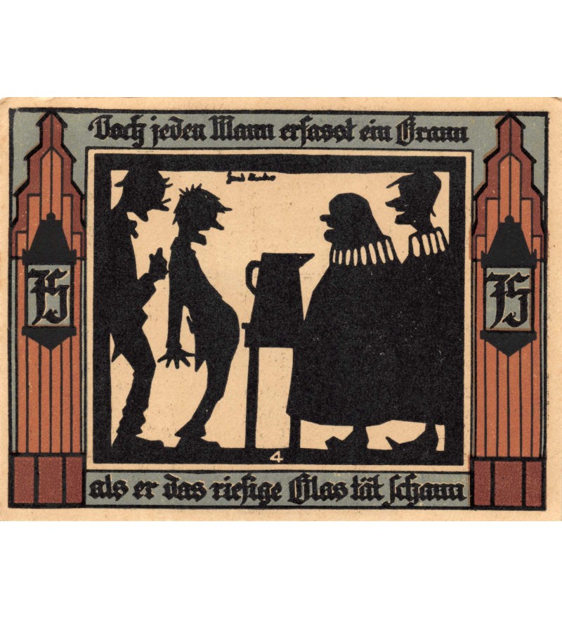 ALLEMAGNE, GLAUCHAU - 75 PFENNIG 1921