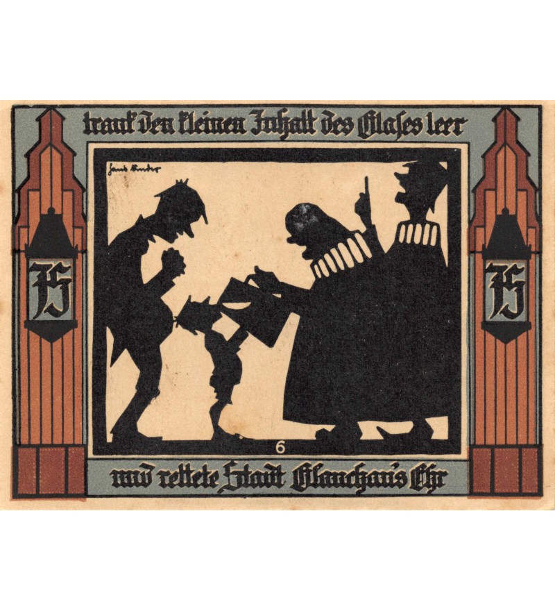 ALLEMAGNE, GLAUCHAU - 75 PFENNIG 1921