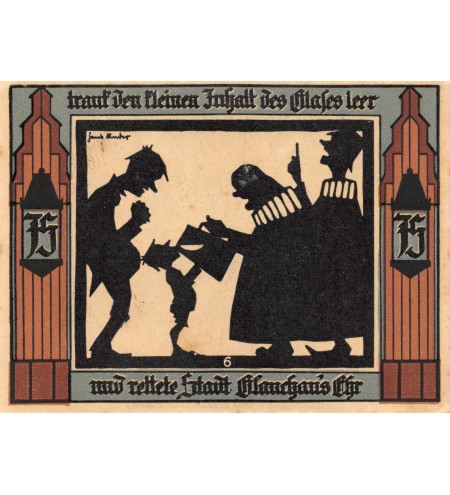 ALLEMAGNE, GLAUCHAU - 75 PFENNIG 1921