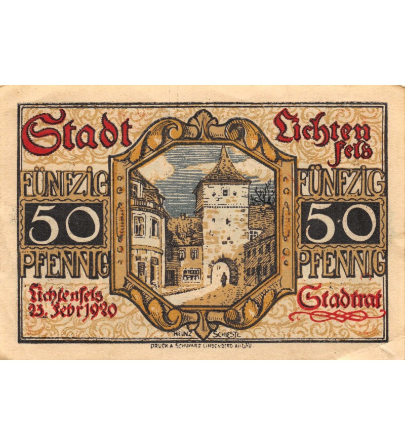 ALLEMAGNE, LICHTEN - 50 PFENNIG 1921