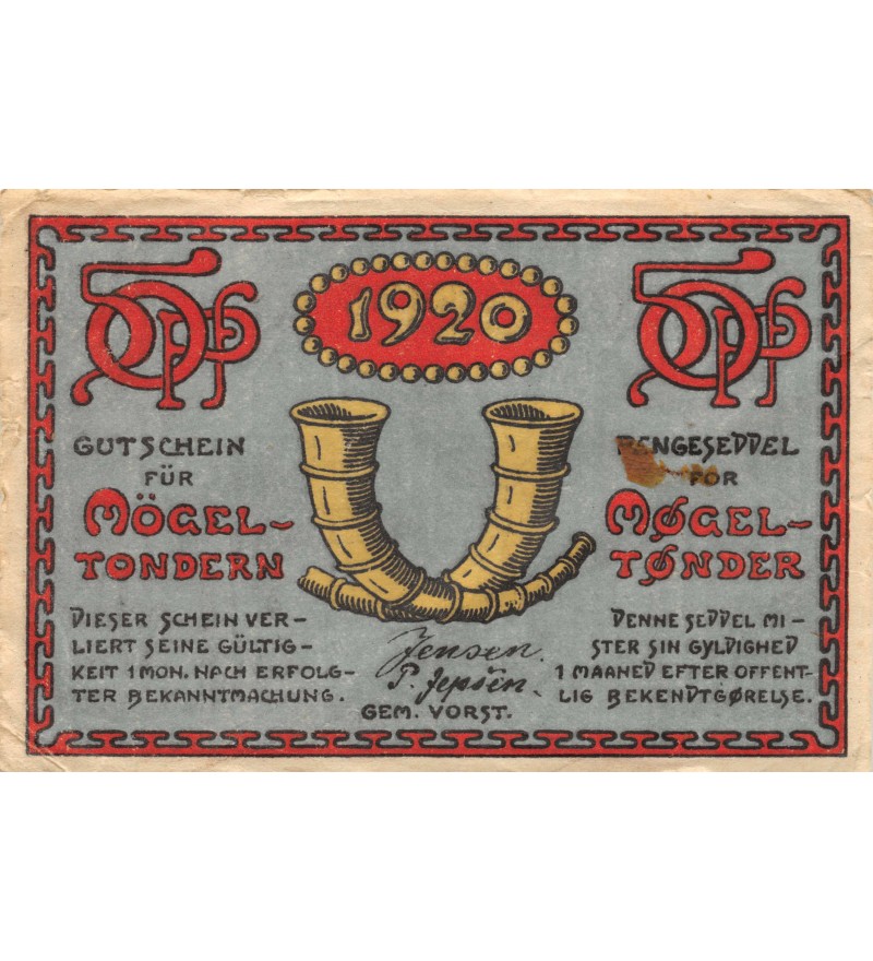 DANEMARK, ALLEMAGNE, TONDER - 50 PFENNIG 1920