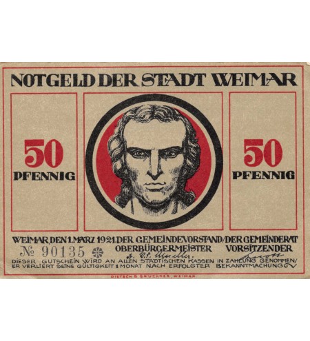 ALLEMAGNE, WEIMAR - 50 PFENNIG 1921