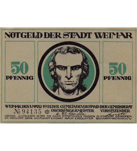 ALLEMAGNE, WEIMAR - 50 PFENNIG 1921