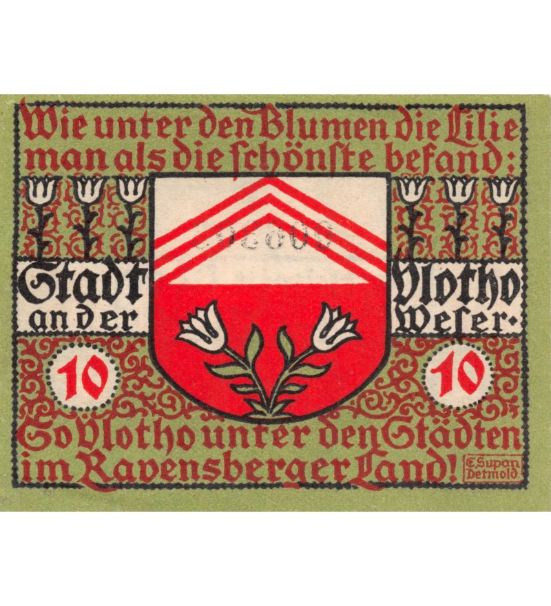 ALLEMAGNE, VLOTHO - 10 PFENNIG 1921