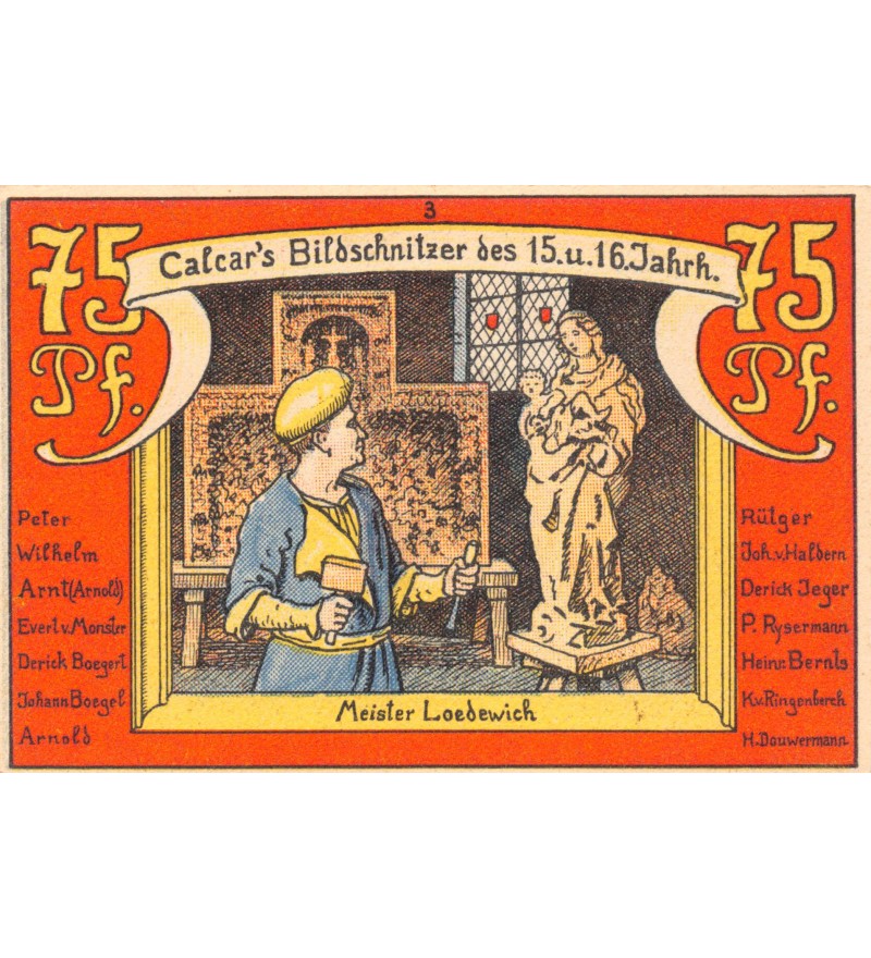 ALLEMAGNE, CALCAR - 75 PFENNIG 1922