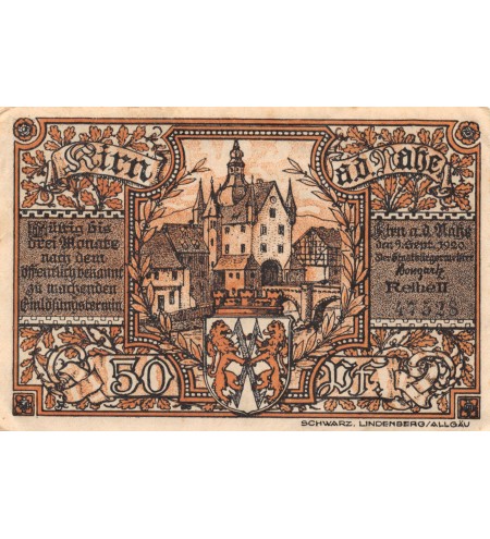 ALLEMAGNE, KIRN - 50 PFENNIG 1920