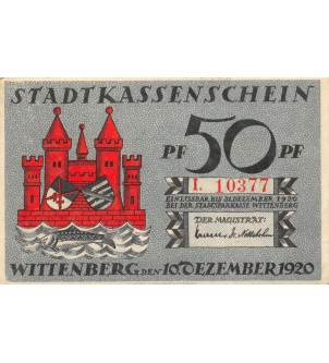 ALLEMAGNE, WITTEMBERG - 50 PFENNIG 1920
