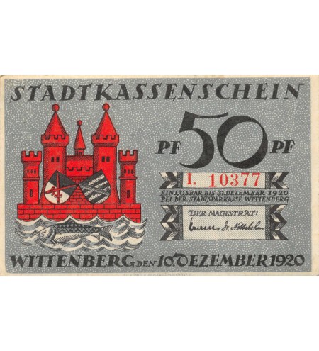 ALLEMAGNE, WITTEMBERG - 50 PFENNIG 1920