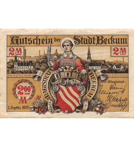 ALLEMAGNE, BECKUM - 2 MARK 1920
