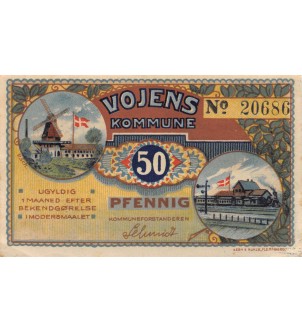 DANEMARK, ALLEMAGNE, VOJENS - 10 PFENNIG 1920