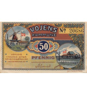 DANEMARK, ALLEMAGNE, VOJENS - 10 PFENNIG 1920 2