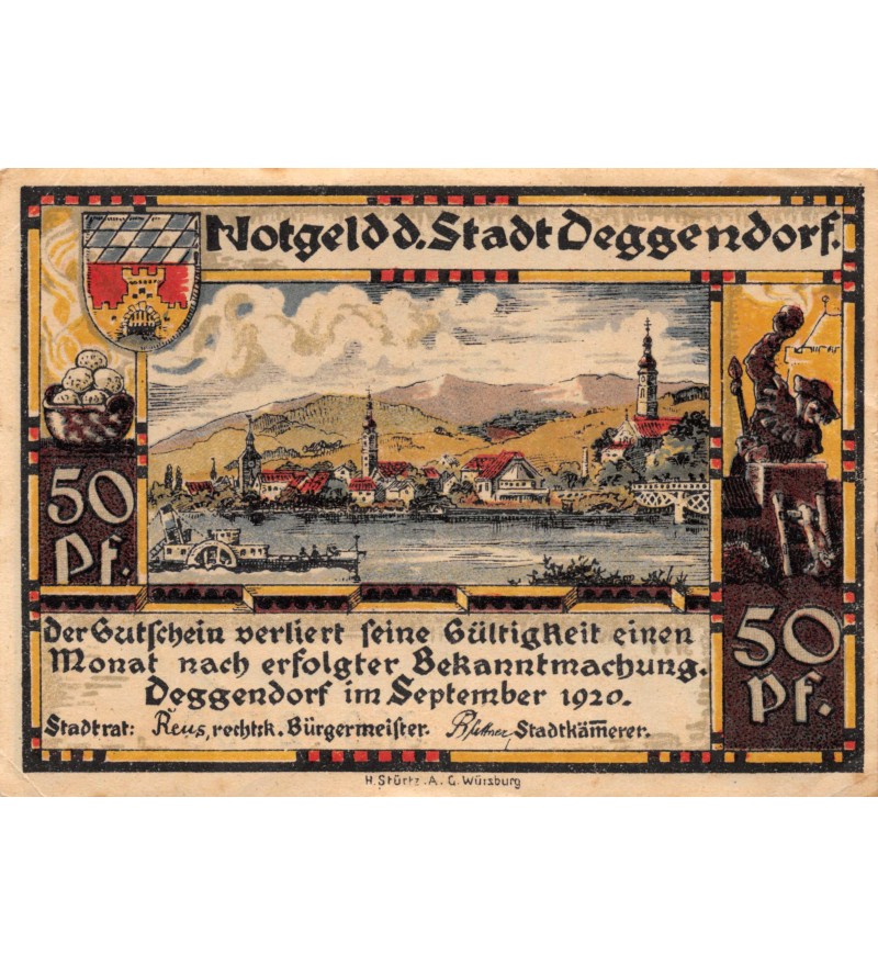 ALLEMAGNE, DEGGENDORF - 50 PFENNIG 1920