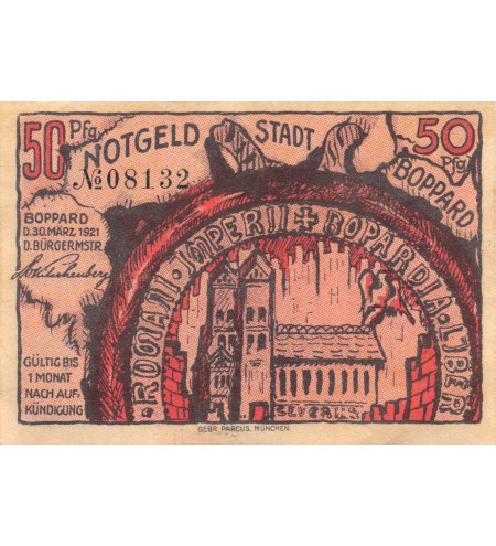 ALLEMAGNE, BOPPARD - 50 PFENNIG 1921